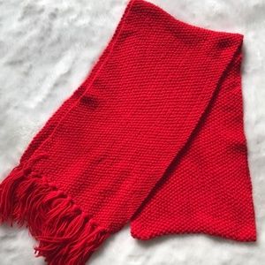 Red Hand Knit Extra Long Scarf!